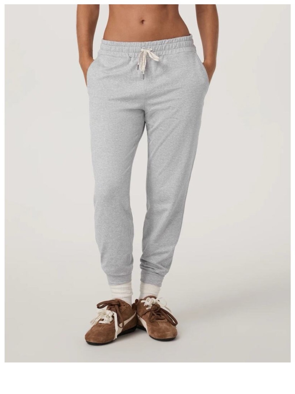 vuori performance jogger pale grey heather